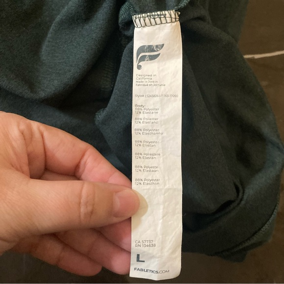 Fabletics Women’s Cloud Jersey Cropped Hoodie Everpine Heather Green Size Large - Picture 7 of 8